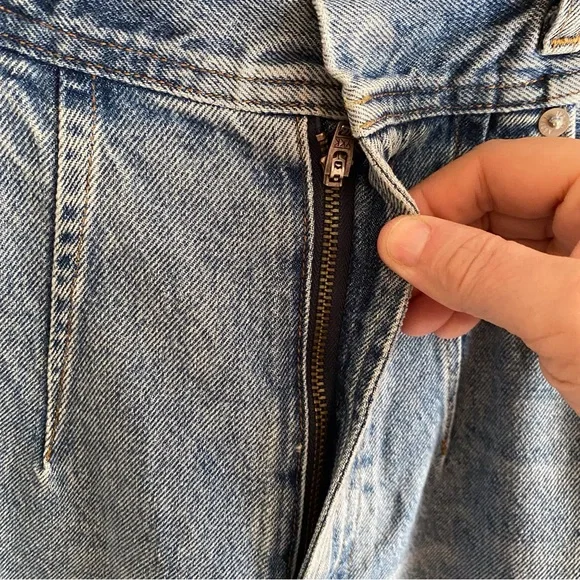 AGOLDE Riya Elasticated Peg Jeans Woman 28 Blue 80s Pleated High Rise NO BELT - Picture 5 of 16